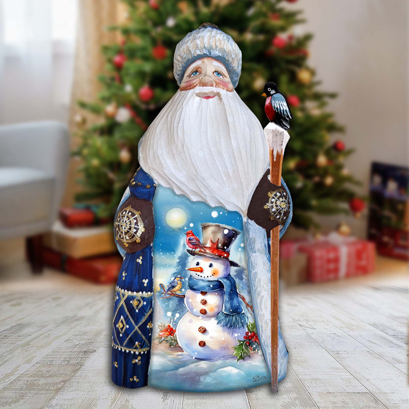 Wooden on sale Snowman Figurine